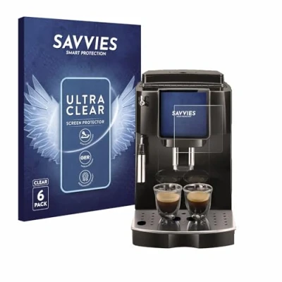 Image of Savvies 6 Pack Screen Protector compatible with DeLonghi Magnifica Start ECAM222.60 Protection Film Clear
