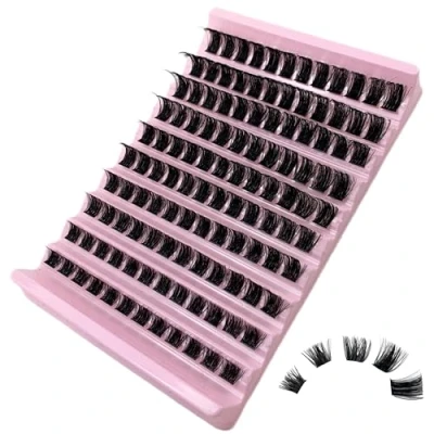 Image of GGOKOK Lash Clusters Wispy DIY Extension 8 16mm Eyelash 120 pcs Natural Cluster Lashes Individual at Home D Curl Fluffy Extensions(D03)