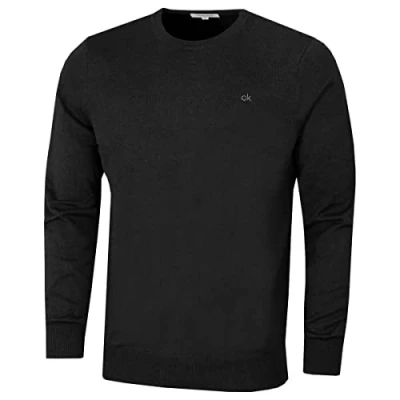 Image of Calvin Klein Golf Mens Round Neck Tour Sweater Charcoal S