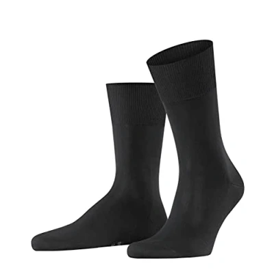 Image of FALKE Men&#039;s Firenze M SO Cotton Plain 1 Pair Socks, Black (Black 3000), 8.5 9.5