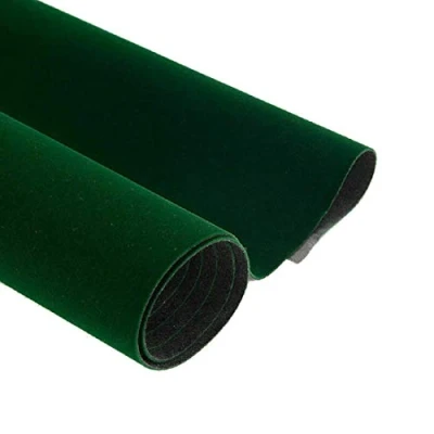 Image of Yalulu Self Adhesive Velvet Flock Liner Back Felt Sheets Fabric Sticky Sheets, 20 x 148 cm Soft for Jewelry Drawer Craft DIY Arts Decoration (Green)