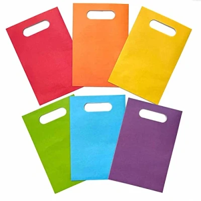 Image of Amscan 9912376 Bright Primary Colour Mix Paper Party Loot Bags 6 Pack