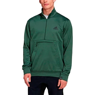 Image of adidas Men&#039;s M Gg Sl 1/4 Zip Sweatshirt, oxiver/Black, S