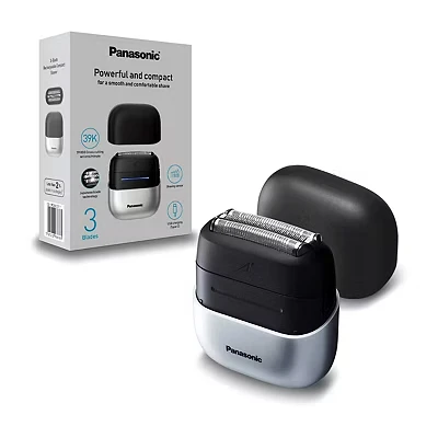 Image of Panasonic ES CM3BKS511 Series 700 3 Blade Compact Shaver, Wet &amp; Dry Electric Shaver for Men, Beard Sensor, IPX7 Waterproof, USB C Charging, AC Power Adaptor, Black