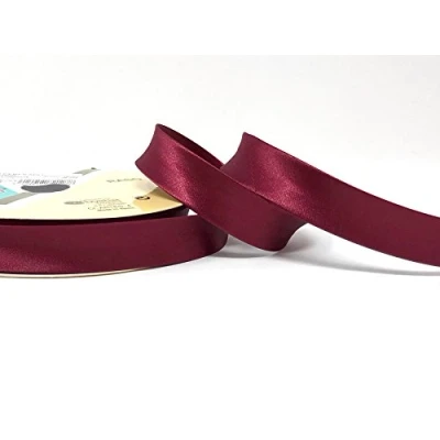 Image of Wine Byetsa Satin Fold 18mm Bias Binding on a 25m Roll