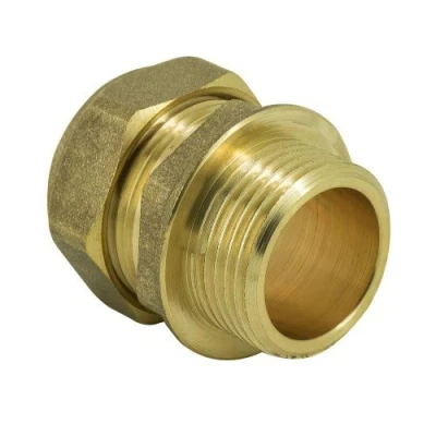Image of 15mm x 1/4&quot; Male Straight Coupler Brass Compression