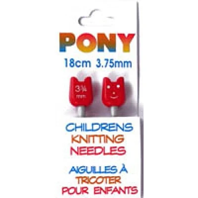 Image of Pony Children&#039;s Metal Knitting Pins/ Needles 18cm long 3.75mm