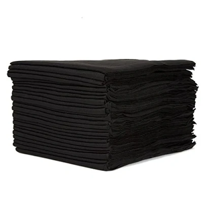 Image of Beautyfor 50pcs Disposable Black Towels (40x80) Separately Folded x 50