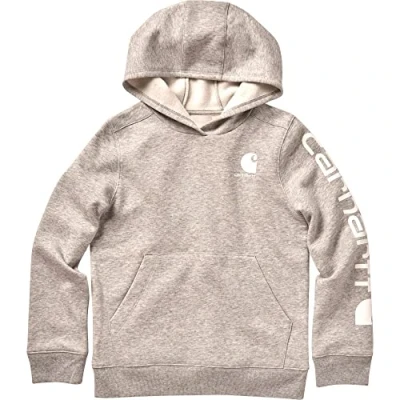 Image of Carhartt Girls&#039; Knit Long Sleeve Hoodedneck Sweatshirt, Grey Heather, 6 Plus