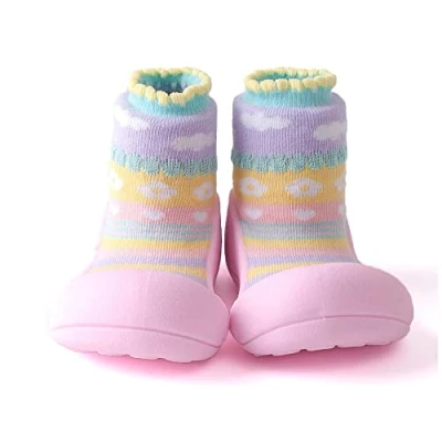 Image of Attipas ATTIBEBE Pink Size S Barefoot Baby Shoes First Walkers Non Slip Soles