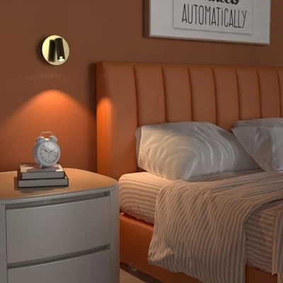 Image of CGC Lighting USB Rechargeable Battery Magnetic Wall Light Wireless (Satin Gold Scarlet)