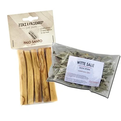 Image of Duo Smudge Fair Trade Jiri &amp; Friends White Sage (25 Grams) and Palo Santo