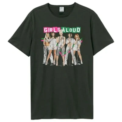 Image of Amplified Unisex Adult Split Colour Girls Aloud T Shirt (XXL) (Charcoal)