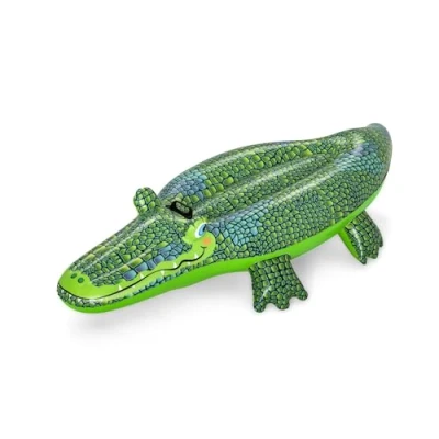 Image of Bestway Buddy the Crocodile Pool Float, Kids Inflatable Ride On with Handles, Swimming and Beach Toy, Green