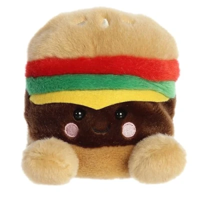 Image of Aurora Adorable Palm Pals Charles Cheeseburger Stuffed Animal Pocket Sized Play Collectable Fun Brown 5 Inches