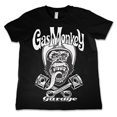 Image of Officially Licensed Merchandise Gas Monkey Garage Biker Kids T Shirts Black 3/4 Years