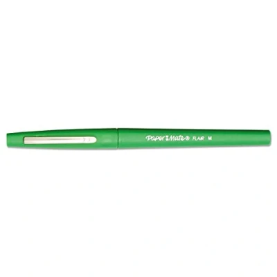 Image of Paper Mate 8440152 Point Guard Flair Needle Tip Stick Pen, Green Ink, 0.7mm, Dozen