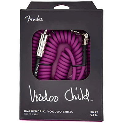 Image of Fender Hendrix™ Voodoo Child™ Coil Instrument Cable, Straight/Angle, 30&#039;, Purple