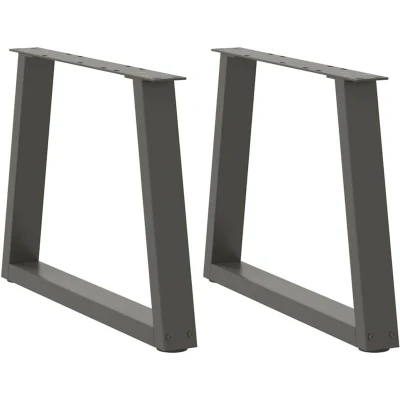 Image of vidaXL Dining Table Legs V Shape Steel Anthracite 60x(42 43.3) cm Adjustable Modern Coffee Base for Room or Living