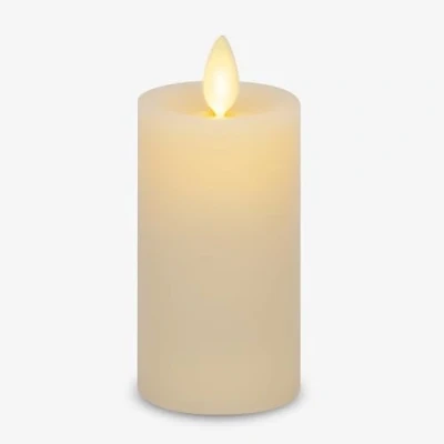 Image of Luminara Realistic Artificial Flame Classic Slim Pillar Candle Moving LED Battery Operated Lights Unscented Remote Ready (5 Wide x 11 Tall, Centimetre)