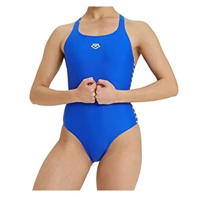 Image of Arena Icons Solid Swimsuit Neon Blue 38