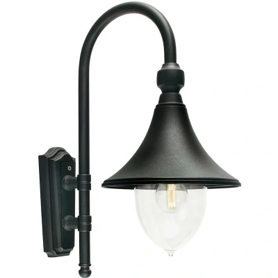 Image of Firenze 1 Light Outdoor Dome Wall Lantern Black IP54, E27