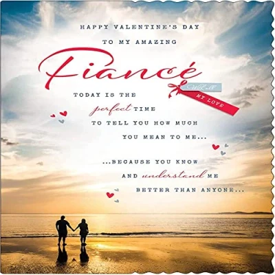Image of Avant Garde Valentine&#039;s Day Card Amazing Fiancé 10 x 7 inches