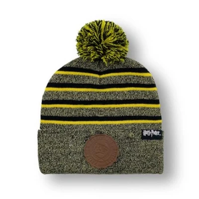 Image of Harry Potter Beanie Hufflepuff Striped Pom Hat Multicolour