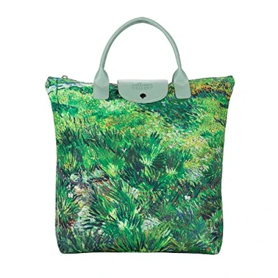Image of Signare Canvas Foldable Tote Bag Reusable Shopping Grocery with Famous Art Design… (Van Gogh Long Grass Butterflies)