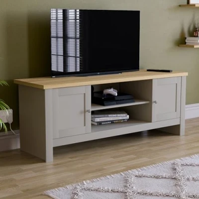 Image of Vida Designs Arlington TV Unit Cabinet Stand Sideboard Entertainment Living room (Grey, 2 door)