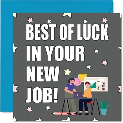 Image of Leaving Gifts for Colleagues Women Men Luck In New Job Sorry Your Good Card, 145mm x Greeting Cards, Funny Congratulations Card
