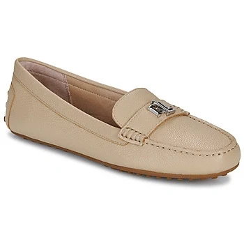Image of Lauren Ralph Barnsbury Pebbled Leather Driver Moccasins, Women&#039;s, Size: 3, Sand dune