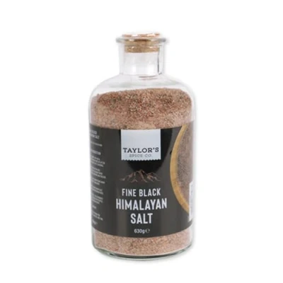 Image of Himalayan Black Salt Kala Namak for Seasoning Spice Cooking Salad Chat Vegan in Glass Jar (Fine Salt, 1X 630g)