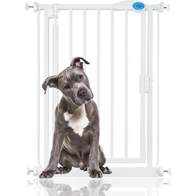 Image of Bettacare Auto Close Pet Gate, 61cm 66.5cm, White, Extra Narrow, Narrow Pressure Fit Stair Gate for Dog &amp; Puppy, Safety Barrier Doors Hallways and Spaces, Easy Installation