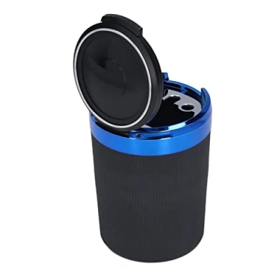 Image of Cigar Ashtray, Flexible Opening Flame Retardant Car Ashtray Smoke Free Widely Uses Blue LED for Office Rest Room Household(Blue)