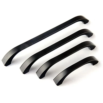 Image of Angela homestyle TM 64/96/128/160 mm Stainless Steel Furniture Knob Handle Cupboard Drawer Handle, Steel, Black, 64 mm