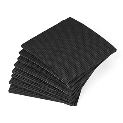 Image of 32nd EVA Rubber Furniture Feet Pads, Non Slip Floor Protector with Self Adhesive Back Square (10CM X 10CM) 8 Pack