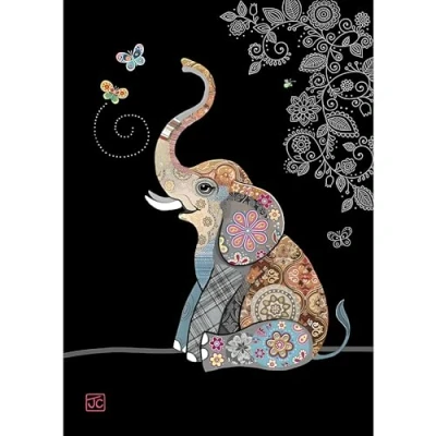 Image of Bug Art Blank Greeting Card Jewel Range Elephant Butterflies