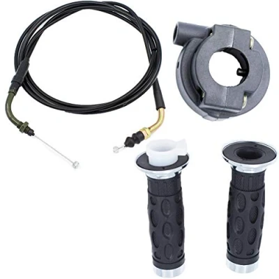 Image of Yingshop 7/8&quot; 22mm Handlebar Twist Throttle Accelerator Handle Bar Grip Cable for GY6 Pit Dirt Pocket Bike Scooter ATV Quad Buggy Moped 50cc 80cc 90cc 110cc 125cc 150cc 139QMB 1P39QMB 152QMI 157QMJ