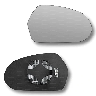 Image of Less4spares Replacement Wing Mirror Glass Right Compatible with Audi A6 2011 2018 CLIP ON Driver Off side Heated Convex