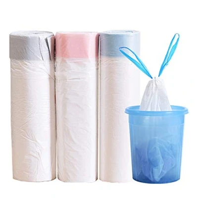 Image of 3 Rolls 15L Bin Bags Liners Drawstring Rubbish , Small Degradable Trash Unscented Indoor Garbage for Bedroom Kitchen Office （45x50cm, 15L）