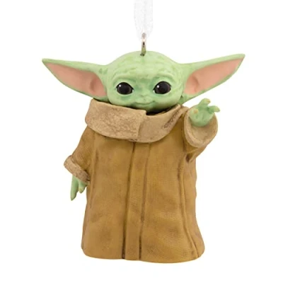 Image of Hallmark Star Wars: The Mandalorian Baby Yoda Grogu Christmas Ornament, Resin