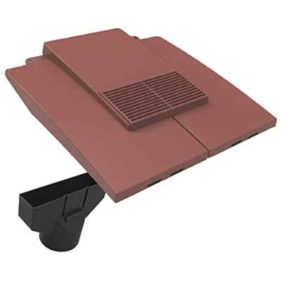 Image of SmartHome Antique Red Plain Inline Roof Tile Vent Pipe &amp; Adapter for Concrete and Clay