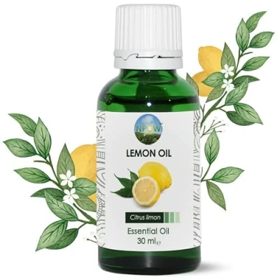 Image of NPOW Lemon Essential Oil Citrus &amp; Blend, for Skin, Lemon, Aromatherapy Diffuser Compatible, Scented Oils Perfume, 30ml