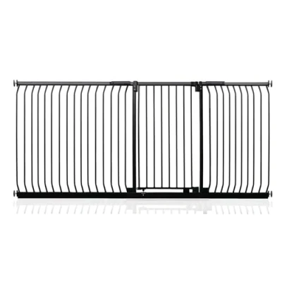 Image of Safetots Extra Tall Elite Safety Gate, 234cm 243cm, Matt Black, 96.8cm in Height, Pressure Fit Stair Baby Gate for Doors Hallways and Spaces, Barrier, Easy Installation