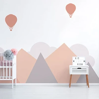 Image of Children&#039;s Wall Stickers Baby Room Decoration Sticker Scandinavian Mountains Stockholm Height 120 x Length 160 cm