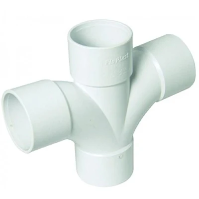 Image of FLOPLAST Solvent White 92.5&#039; Degree 40mm (43mm) Waste Cross Tee