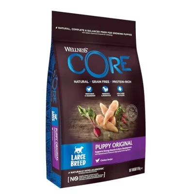 Image of Wellness CORE Large Breed Puppy Original, Dry Food for Puppies, Grain Free, High Meat Content, Chicken, 10 kg