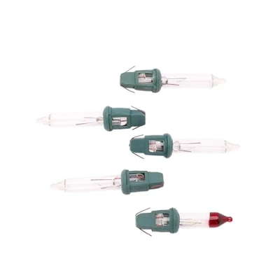 Image of Christmas Concepts® Pack of 4 Clear Push in Spare Bulbs &amp; 1 Flasher Bulb 2.4v 1.5w Replacement