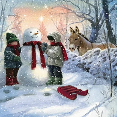 Image of the Great British Card Medici Cards Pack of 6 Artistic Charity Christmas &#039;&#039;The Finishing Touch&#039;&#039; Same Design, Multi, 146 x 8mm